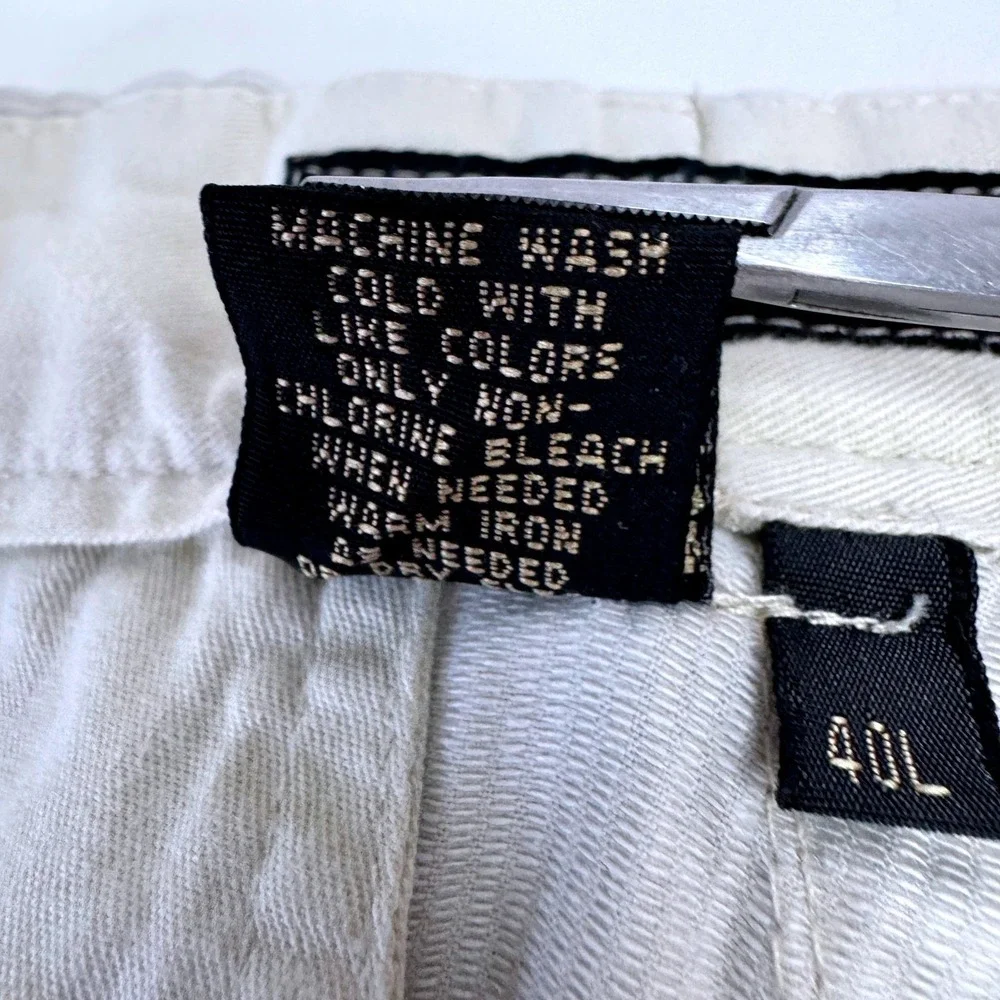 Vtg BANANA REPUBLIC Smithfield Corduroy Mens Pants 36x30 Off White Cuffed Pleats